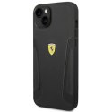 Etui Ferrari Leather Stamp Sides na iPhone 14 Plus - czarne