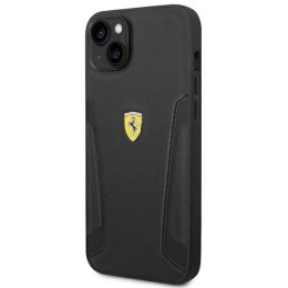 Etui Ferrari Leather Stamp Sides na iPhone 14 Plus - czarne