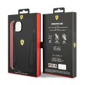 Etui Ferrari Leather Stamp Sides na iPhone 14 Plus - czarne