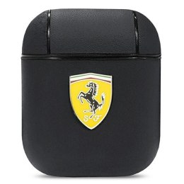 Etui Ferrari On Track Leather na AirPods 1/2 - czarne