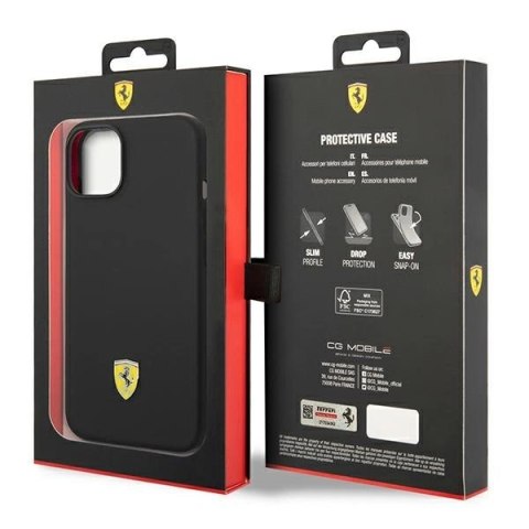 Etui Ferrari Silicone Metal Logo na iPhone 14 Plus - czarne