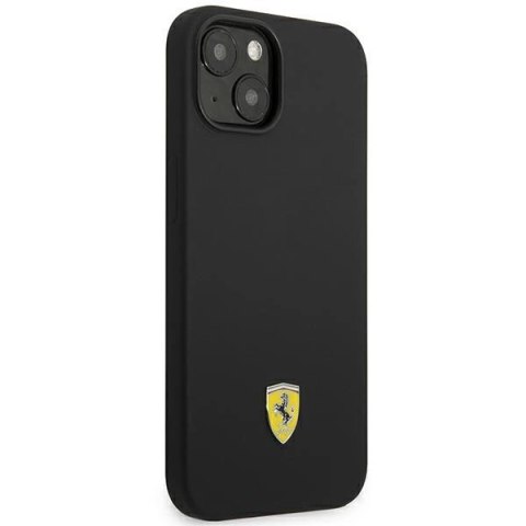 Etui Ferrari Silicone Metal Logo na iPhone 14 - czarne