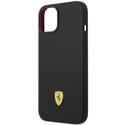 Etui Ferrari Silicone Metal Logo na iPhone 14 - czarne