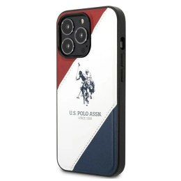 Etui U.S. Polo Assn. Tricolor Embossed na iPhone 14 Pro Max - białe