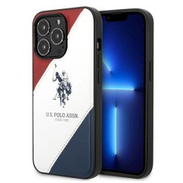 Etui U.S. Polo Assn. Tricolor Embossed na iPhone 14 Pro - białe