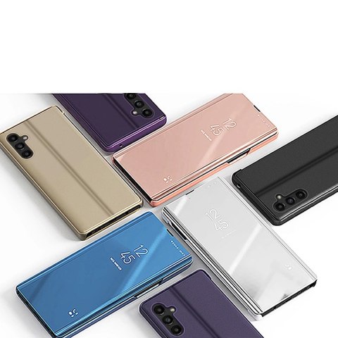 Clear View Case etui do Samsung Galaxy A14 pokrowiec z klapką niebieskie