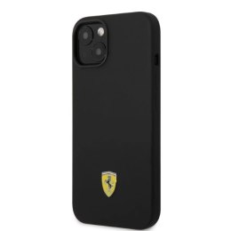 Etui Ferrari Silicone Metal Logo Magsafe na iPhone 14 Plus - czarne
