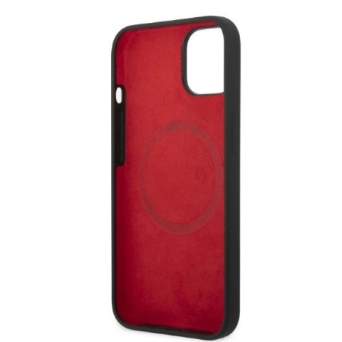 Etui Ferrari Silicone Metal Logo Magsafe na iPhone 14 Plus - czarne