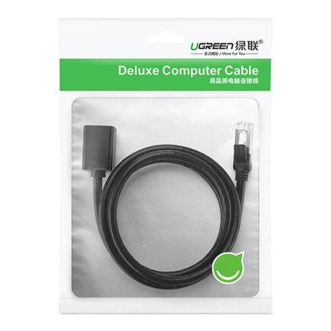 Kabel Ugreen NW112 11278 sieciowy Ethernet RJ45 (żeński) - RJ45 (męski) F/UTP Cat. 6 1 Gbps 0.5m - czarny