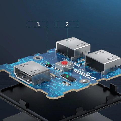 Ugreen switch przełącznik rozdzielacz HDMI - 2x HDMI 4K 60Hz czarny (CM217)
