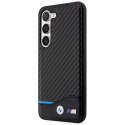 Etui BMW Leather Carbon na Samsung Galaxy S23+ - czarne