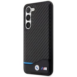 Etui BMW Leather Carbon na Samsung Galaxy S23+ - czarne