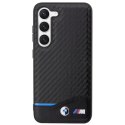 Etui BMW Leather Carbon na Samsung Galaxy S23+ - czarne