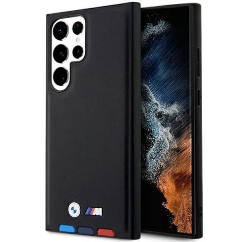 Etui BMW Leather Stamp Tricolor na Samsung Galaxy S23 Ultra - czarne