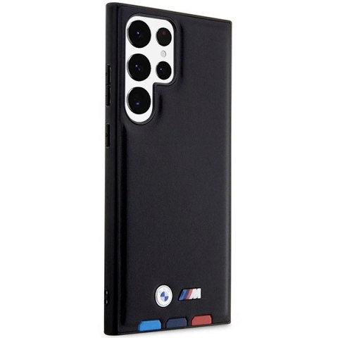 Etui BMW Leather Stamp Tricolor na Samsung Galaxy S23 Ultra - czarne