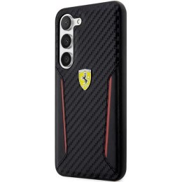 Etui Ferrari Carbon Contrast Edges na Samsung Galaxy S23+ - czarne