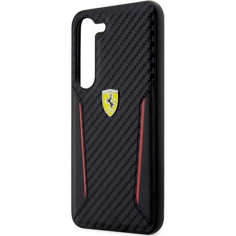 Etui Ferrari Carbon Contrast Edges na Samsung Galaxy S23+ - czarne