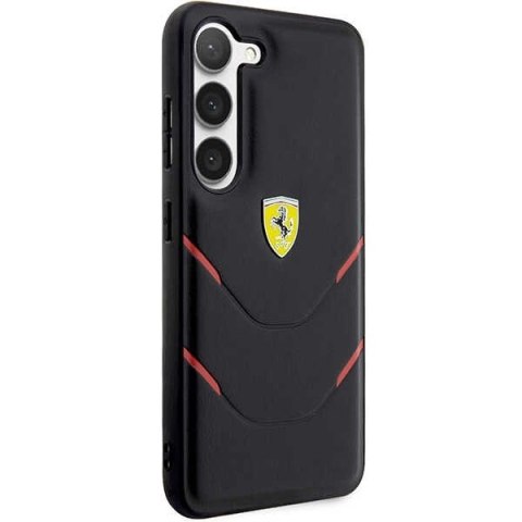 Etui Ferrari Hot Stamp Lines na Samsung Galaxy S23+ - czarne