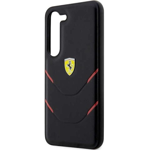 Etui Ferrari Hot Stamp Lines na Samsung Galaxy S23+ - czarne