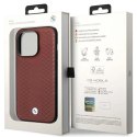 Etui BMW Leather Diamond Pattern na iPhone 14 Pro - burgundowe