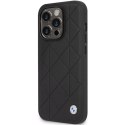 Etui BMW Leather Quilted na iPhone 14 Pro - czarne