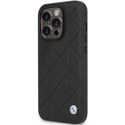 Etui BMW Leather Quilted na iPhone 14 Pro - czarne