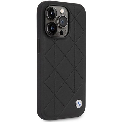 Etui BMW Leather Quilted na iPhone 14 Pro - czarne