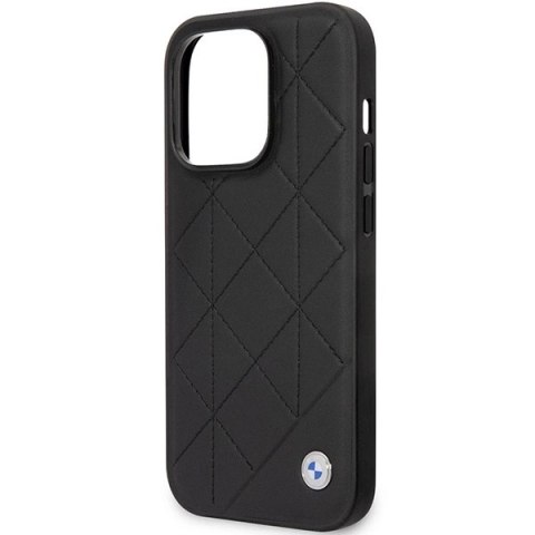 Etui BMW Leather Quilted na iPhone 14 Pro - czarne