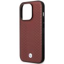 Etui BMW Leather Diamond Pattern MagSafe na iPhone 14 Pro Max - burgundowe