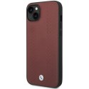 Etui BMW Leather Diamond Pattern na iPhone 14 - burgundowe