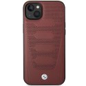 Etui BMW Leather Seats Pattern na iPhone 14 - burgundowe