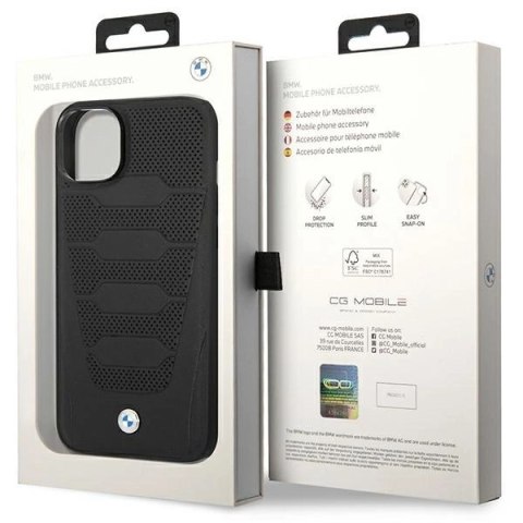 Etui BMW Leather Seats Pattern na iPhone 14 - czarne