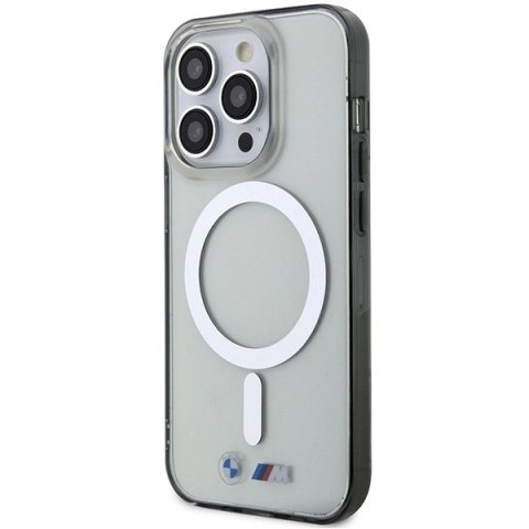 Etui BMW Silver Ring MagSafe na iPhone 14 Pro - przezroczyste