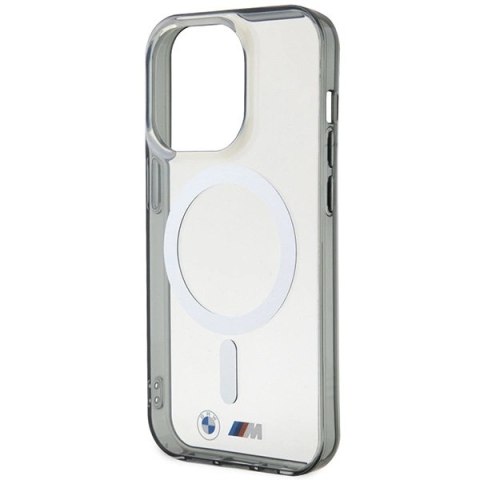 Etui BMW Silver Ring MagSafe na iPhone 14 Pro - przezroczyste