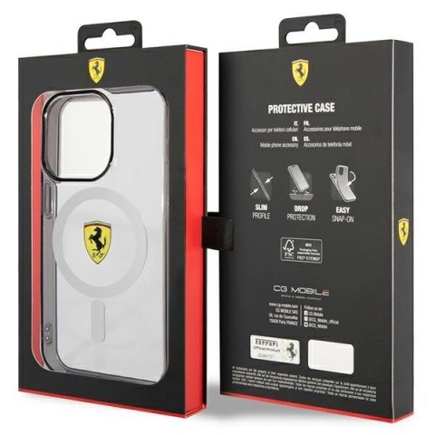 Etui Ferrari Outline MagSafe na iPhone 14 Pro Max - przezroczyste