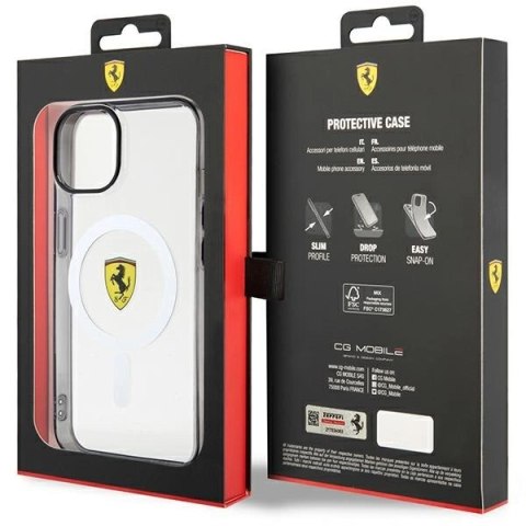 Etui Ferrari Outline MagSafe na iPhone 14 - przezroczyste