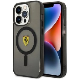 Etui Ferrari Translucent MagSafe na iPhone 14 Pro Max - czarne