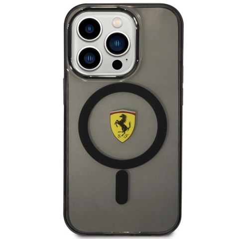 Etui Ferrari Translucent MagSafe na iPhone 14 Pro - czarne