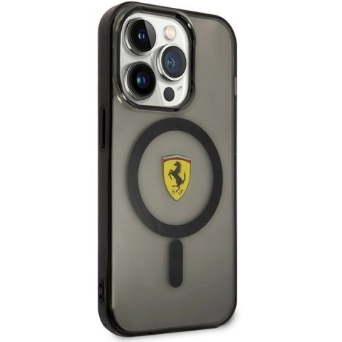 Etui Ferrari Translucent MagSafe na iPhone 14 Pro - czarne