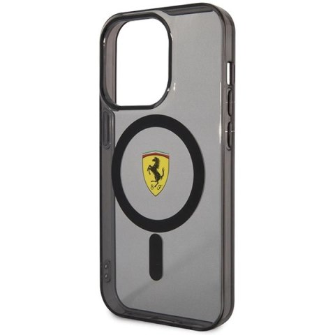 Etui Ferrari Translucent MagSafe na iPhone 14 Pro - czarne