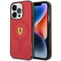 Etui Ferrari Translucent MagSafe na iPhone 14 Pro - czerwone