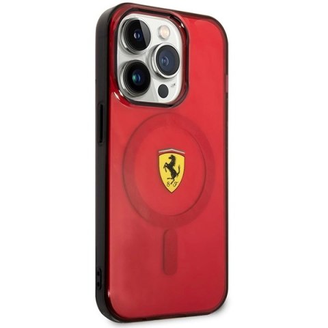 Etui Ferrari Translucent MagSafe na iPhone 14 Pro - czerwone
