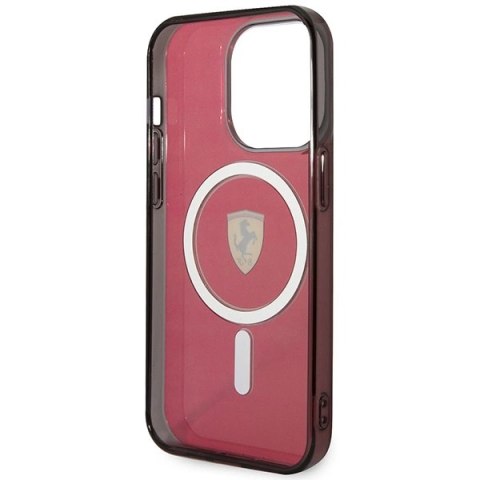 Etui Ferrari Translucent MagSafe na iPhone 14 Pro - czerwone