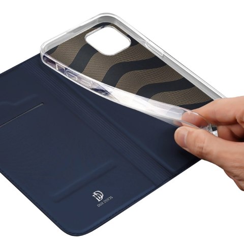 Etui do iPhone 15 Plus pokrowiec z klapką i portfelem Dux Ducis Skin Pro - niebieskie