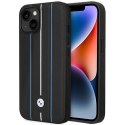 Etui BMW Leather Stamp Blue Lines na iPhone 14 - czarne
