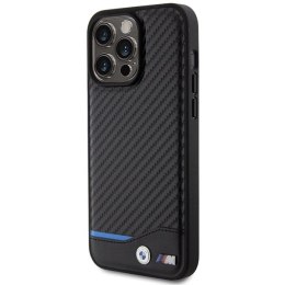 Etui BMW Leather Carbon na iPhone 15 Pro Max - czarne