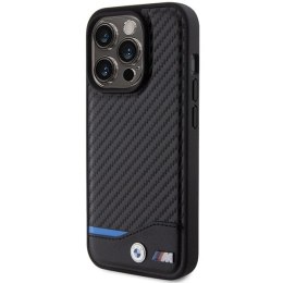 Etui BMW Leather Carbon na iPhone 15 Pro - czarne