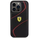 Etui Ferrari Twist Metal Logo na iPhone 15 Pro - czarne