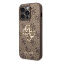 Etui Guess 4G Big Metal Logo do iPhone 15 Pro Max - brązowe