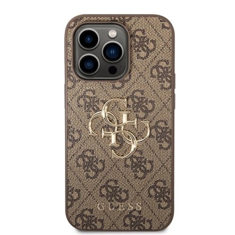 Etui Guess 4G Big Metal Logo do iPhone 15 Pro Max - brązowe